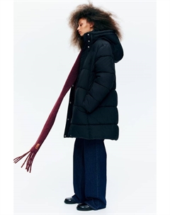 Стеганое пальто с капюшоном, черный H&m