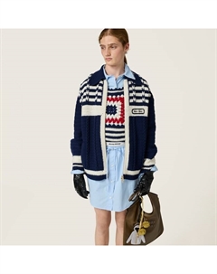 Кашемировый кардиган, синий Miu miu