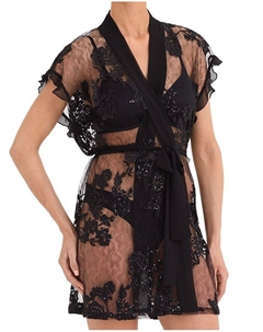Очаровательный кружевной халат с блестками Rya collection