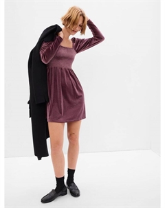 Велюровое мини-платье, фиолетовый Gap
