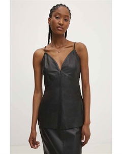 Кожаный топ, черный Answear lab