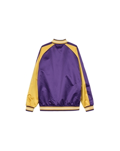 Бейсбольная куртка унисекс, цвет фиолетовый/светло-черный/университетский золотой/черный Mitchell ness
