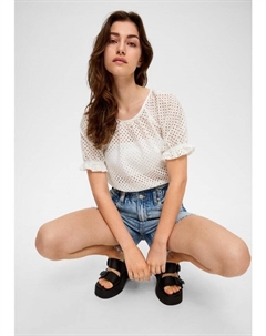 Блуза kurzarm, кремовый Qs