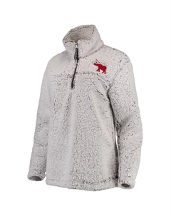 Женский супермягкий пуловер с молнией в четверть серого цвета Alabama Crimson Tide Sherpa Unbranded