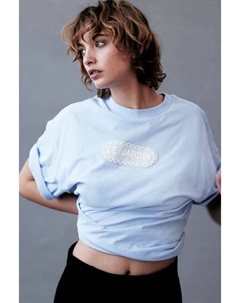 Футболка оверсайз с мотивом, синий H&m