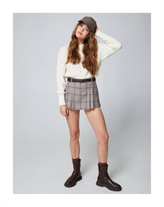 Вязаный фактурный трикотаж Свитер из акрила, экрю Koton