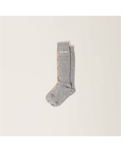 Носки из шерсти и кашемира, серый Miu miu