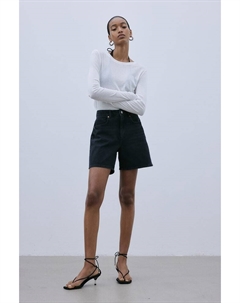 Джинсовые шорты с завышенной талией, серый H&m