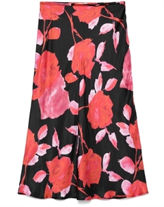 Юбка-миди с цветочным принтом, черный Blumarine