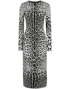 Платье с леопардовым принтом, серый Dolce&gabbana