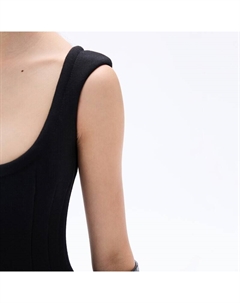 Платье из корзинчатой ткани, черный Miu miu