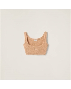 Топ из кашемира и шелка, белый Miu miu