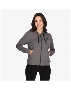 Свитшот женский UA конкурент махровый с капюшоном на молнии во всю длину, серый Under armour