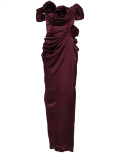 Вечернее платье с цветочной аппликацией, красный Ana radu