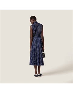 Топ из крепдешина, синий Miu miu