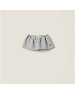 Короткая юбка из стеганого хлопкового флиса, серый Miu miu