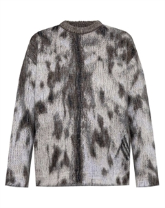 Свитер жаккардовой вязки, серый The attico