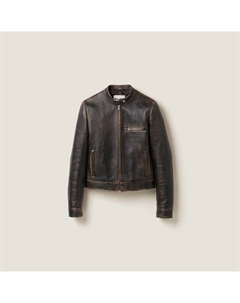 Куртка из кожи наппа, желтый Miu miu