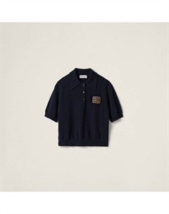 Кашемировая рубашка-поло, синий Miu miu