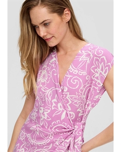 Дневное платье ALL-OVER-PRINT UND KNOTEN-DETAIL, светло-розовый S.oliver