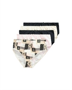 Трусы 5 PACK OF PATCHWORK PRINT, черный Ulla popken