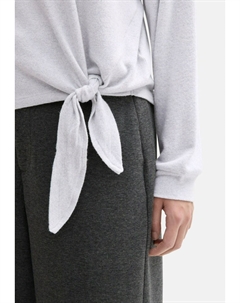 Топ с длинными рукавами MIT KNOTENDETAIL DENIM, серый Tom tailor