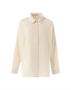 Блузка на пуговицах OVERSIZED MIT STRUKTUR, кремовый Qs
