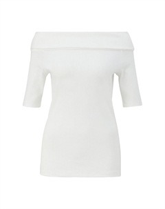 Топ IM SLIM FIT MIT CARMEN-AUSSCHNITT, кремовый S.oliver