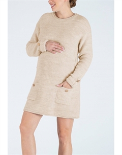 Платье-джемпер MATERNITY AND NURSING WITH FRENCH OLIVE TREE BUTTONS HONEY, бежевый Cache coeur