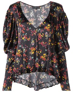 Caroline constas блузка с глубоким вырезом и цветочным узором s черный Caroline constas