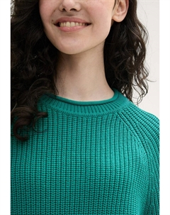 Джемпер MIT LEICHTEN BALLONÄRMELN DENIM, зеленый Tom tailor