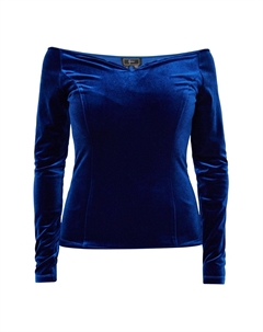 Топ с длинными рукавами, синий Faina