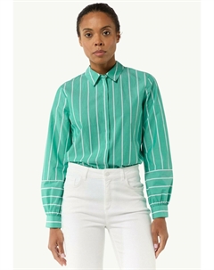 Блузка на пуговицах GESTREIFTE MIT MANSCHETTEN UND TEILUNGSNAHT, зеленый Comma casual identity
