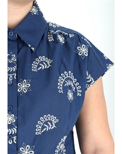 Блузка на пуговицах, темно-синий Dreimaster