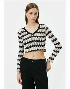 Джемпер V NECK CROP , черный Koton