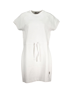 Шикарное белое спортивное платье с круглым вырезом и логотипом Napapijri