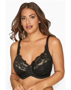 Бюстгальтер на косточках без подкладок из эластичного кружева, черный Yours