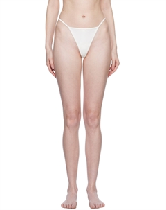 Белые металлические треугольные стринги Guess