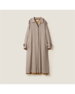 Прямое пальто из габардина, бежевый Miu miu