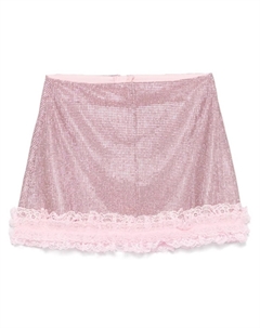 Мини-юбка с кристаллами, розовый Self-portrait