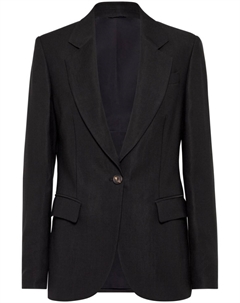 Твиловый блейзер с декором Monili, черный Brunello cucinelli