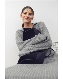 Платье в рубчик с овальным вырезом, серый H&m