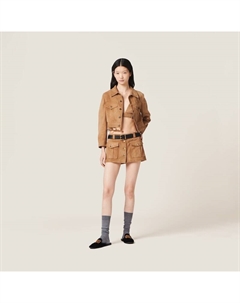 Замшевый топ, коричневый Miu miu