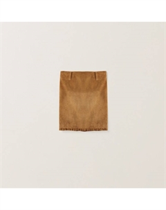 Замшевая юбка, серый Miu miu