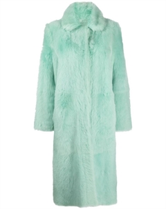 Однобортная шуба, зеленый Liska