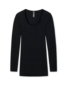 Лонгслив Feinripp Luxury, черный Schiesser