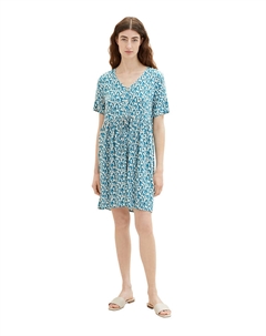 Длинное платье, цвет blau/beige Tom tailor