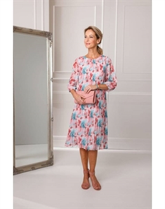 Длинное платье Plissee, цвет lagune/apricot/geblümt Goldner