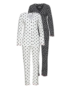 Пижама, цвет weiß-schwarz-gepunktet, schwarz-weiß-gemustert Vivance dreams
