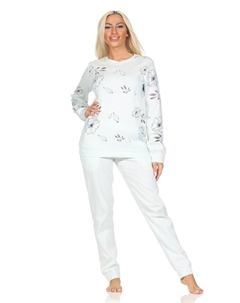Пижама Langarm Kuschel Interlock Langarm Florale Optik, голубой Normann